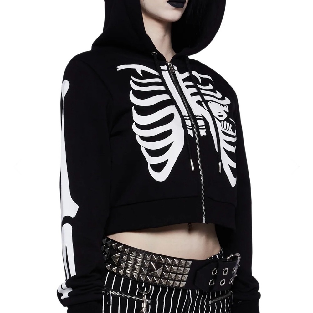 NWT EMILY THE STRANGE SKELLY HOODIE MEDIUM!!! - Picture 3 of 9